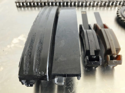 Steuerkette Kettenspanner Schiene verschlissen im Vergleich Steuerkette Kettenspanner Schiene verschlissen im Vergleich